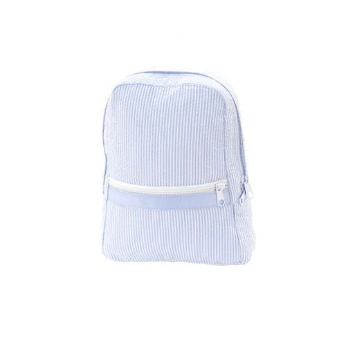MINT Small Backpack Baby Blue seersucker