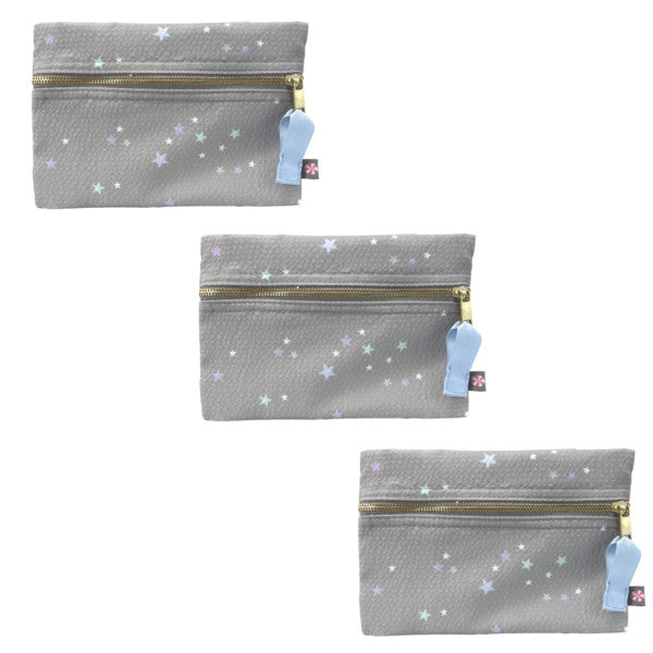 Cosmo Bag -- Flat Zip Pouch Little Stars