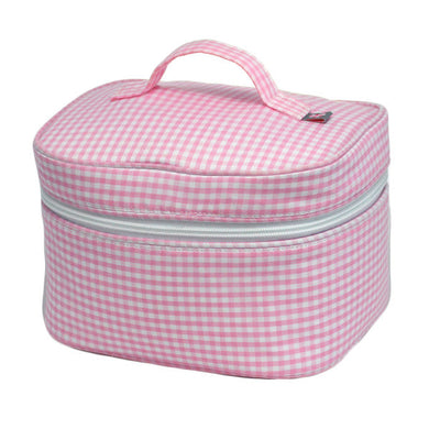 Pink Gingham Train Case