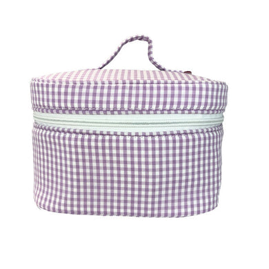 Lilac Gingham Train Case