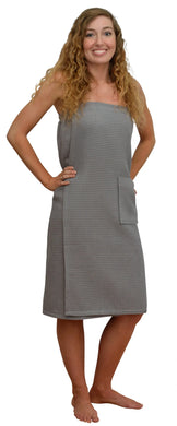 Grey Cotton Waffle Spa Wrap