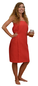 Red Cotton Waffle Spa Wrap
