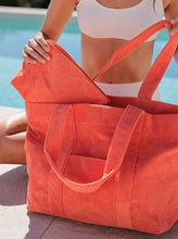 Shiraleah Orange terry tote bag