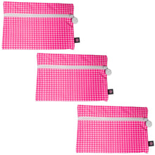 Cosmo Bag -- Flat Zip Pouch Flamingo Pink Gingham