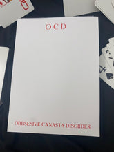 Canasta themed Notepad - OCD Obsessive Canasta Disorder