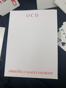 Canasta themed Notepad - OCD Obsessive Canasta Disorder