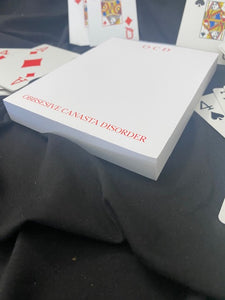 Canasta themed Notepad - OCD Obsessive Canasta Disorder