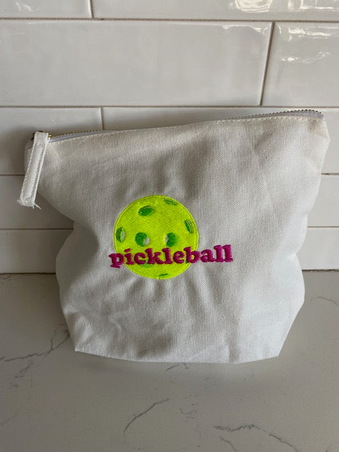 Pickleball Gusseted Zip Cosmetic Pouch