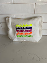 Pickleball Gusseted Zip Cosmetic Pouch with embroidered Pickleball saying