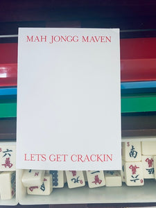 Mah Jongg Maven Note Pad - Lets Get Crackin