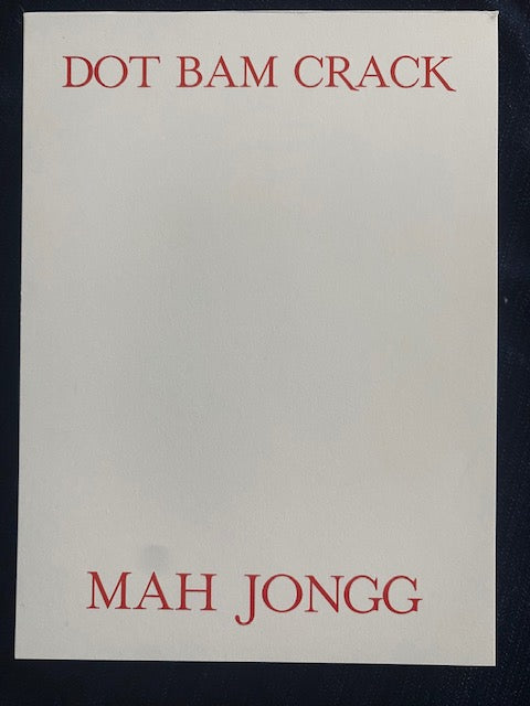 Mah Jongg Note Pad -DOT BAM CRACK - MAH JONGG