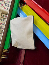 Mah Jongg Cosmetic 8" Gusseted Beige Pouch -MAH COFFEE MAH JONGG MAH WINE