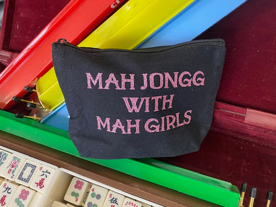 Mah Jongg Cosmetic Gusseted  Pouch -MAHJONGG WITH MAH GIRLS