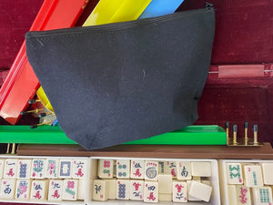 Mah Jongg Cosmetic 8" Gusseted Black Pouch -MAHJONGG IT'S 5 O'CRACK SOMEWHERE