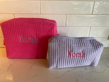 Waffle Cosmetic Pouch Large Fushia