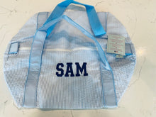 MINT Baby Blue Seersucker Medium Duffle