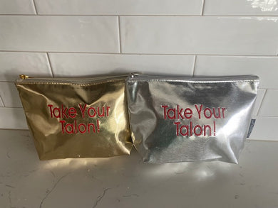 Canasta Themed Metallic  Gusseted Pouch TAKE YOUR TALON