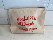 Canasta Themed 8 inch Flat Pouch Deal Open Meld Out