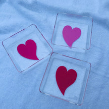 Valentines acrylic heart square tray