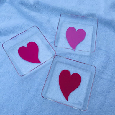 Valentines acrylic Solid heart tray