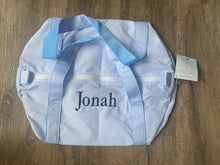 MINT Baby Blue Seersucker Medium Duffle