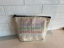 Pickleball Gusseted Zip Cosmetic Pouch canvas pastel pickleball