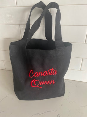 Canasta small black canvas tote