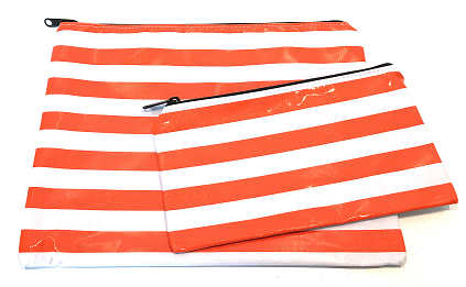 sarahjane flat zip pouch orangestripe