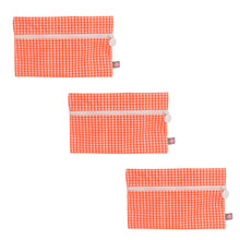 Cosmo Bag -- Flat Zip Pouch Atomic Orange Gingham
