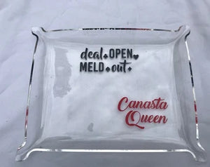 Canasta acrylic rectangle Snack or Trinket tray