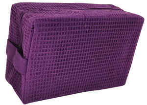 Waffle Cosmetic Pouch Large Plum