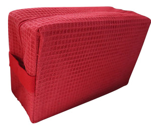 Waffle Cosmetic Pouch Large Red