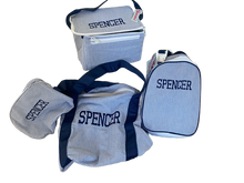 Navy Seersucker Weekend duffle