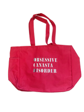 Canasta Red  canvas tote OCD