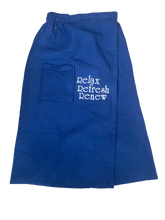 Tropical Blue Cotton Waffle Spa Wrap