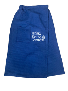 Tropical Blue Cotton Waffle Spa Wrap