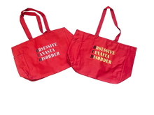Canasta Red  canvas tote OCD