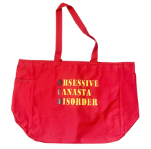 Canasta Red  canvas tote OCD