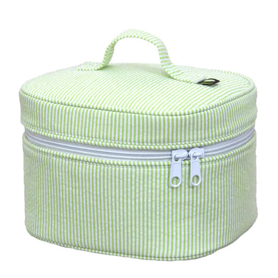 Lime Seersucker Train Case