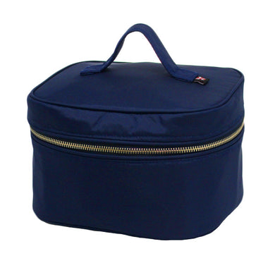 Navy Nylon Brass Train Case