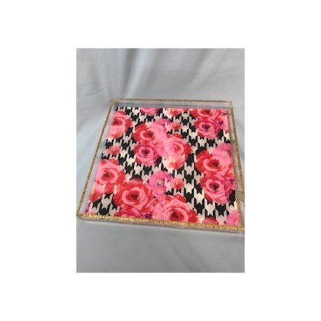 Acrylic Flower Themed Tray