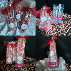 Valentine Themed Chocolate covered pretzel rods