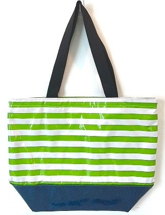 Large Striped Tote Bag In Blue