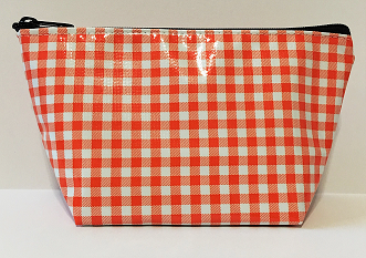 Sarahjane Cosmetic Bag Orange Gingham