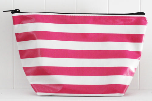 sarahjane cosmetic bag pink stripe