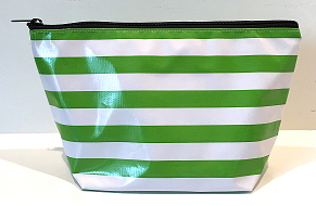 sarahjane cosmetic bag green stripe