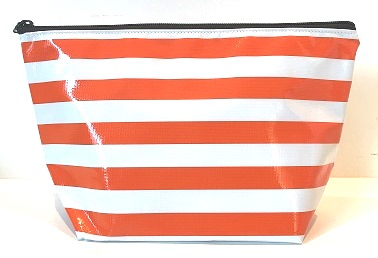 sarahjane cosmetic bag orange stripe