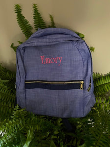 MINT Small Backpack Blue Chambrey