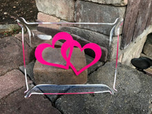 Valentines acrylic heart square tray