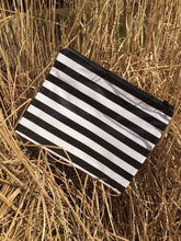 sarahjane flat zip pouch black stripe
